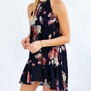 UBRAN OUTFITTERS navy floral halter dress